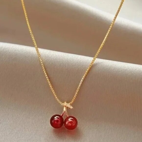 Free People Jewelry - Free People Gold Cherry Necklace